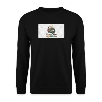 Ich denke also spinn ich Gehirnwerk - Unisex Pullover - Schwarz - Vorne - Alina (178cm) & Michal (187cm)