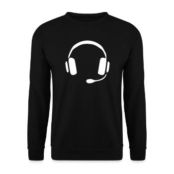 Headphone headset gift - Unisex Sweatshirt - black - Front - Alina (178cm) & Michal (187cm)