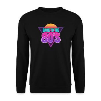 Retour aux années 80 néon - Sweat-shirt Unisexe - noir - Devant - Alina (178cm) & Michal (187cm)