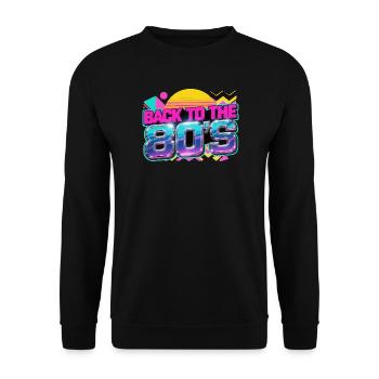 Back to the 80s Neon Retro - Unisex Sweatshirt - black - Front - Alina (178cm) & Michal (187cm)