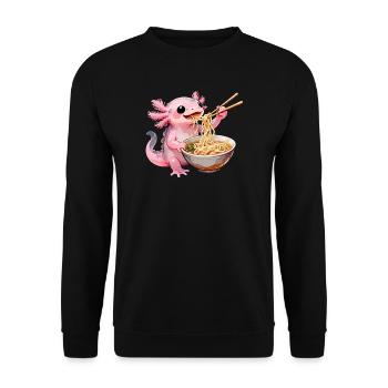 Ramen Axolotl - Sweat-shirt Unisexe - noir - Devant - Alina (178cm) & Michal (187cm)