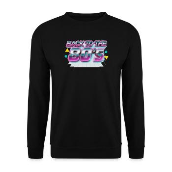 Back to the 80s Neon Retro - Unisex Sweatshirt - black - Front - Alina (178cm) & Michal (187cm)