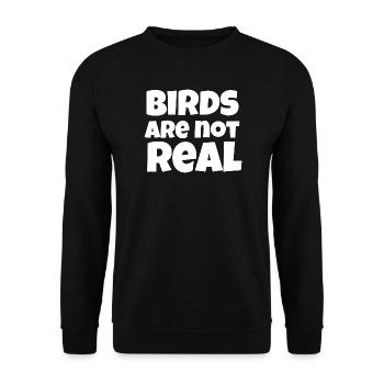 Mème des oiseaux pas réels - Sweat-shirt Unisexe - noir - Devant - Alina (178cm) & Michal (187cm)