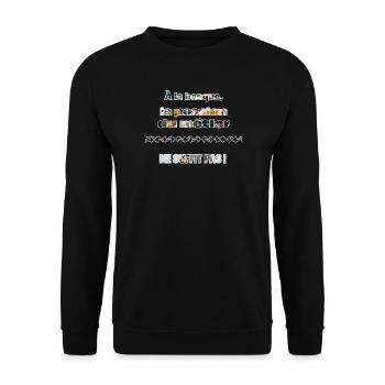 Passion du Métier Bancaire Collage - Sweat-shirt Unisexe - noir - Devant - Alina (178cm) & Michal (187cm)