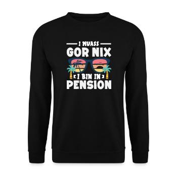 In Pension Gar Nix Sonnenbrille - Unisex Pullover - Schwarz - Vorne - Alina (178cm) & Michal (187cm)