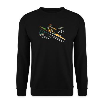 Look cartoon de rame - Sweat-shirt Unisexe - noir - Devant - Alina (178cm) & Michal (187cm)