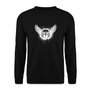 Aigle Majestueux Splash Tattoo Blanc - Sweat-shirt Unisexe - noir - Devant - Alina (178cm) & Michal (187cm)