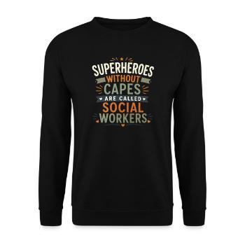 Cadeau d’assistant social pour l’école LCSW - Sweat-shirt Unisexe - noir - Devant - Alina (178cm) & Michal (187cm)