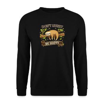 Funny Sloth Lover Gift Coffee Mug - Unisex Sweatshirt - black - Front - Alina (178cm) & Michal (187cm)