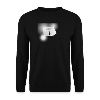 Nie Wieder Alkohol Flaschen-Symbol - Unisex Pullover - Schwarz - Vorne - Alina (178cm) & Michal (187cm)
