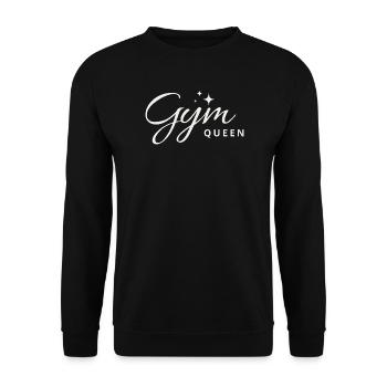 Gym Queen Script Women’s Fitness Gym Girls Workout - Unisex Sweatshirt - black - Front - Alina (178cm) & Michal (187cm)