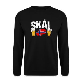 Norway Vacation Norge Fjords Travel Scandinavian - Unisex Pullover - Schwarz - Vorne - Alina (178cm) & Michal (187cm)