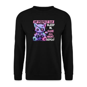 Pastel Goth Soft Goth Gaming Gamer - Unisex Pullover - Schwarz - Vorne - Alina (178cm) & Michal (187cm)