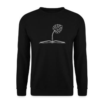Livre de feuilles de Monstera de croissance - Sweat-shirt Unisexe - noir - Devant - Alina (178cm) & Michal (187cm)