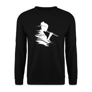 Flûtiste dessinateur - Sweat-shirt Unisexe - noir - Devant - Alina (178cm) & Michal (187cm)