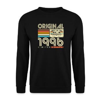 Original 1996 Jahrgang Vintage Retro Geburtstag - Unisex Pullover - Schwarz - Vorne - Alina (178cm) & Michal (187cm)