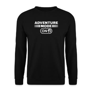 Adventure Mode on Wandern Berge Bergsteigen - Unisex Pullover - Schwarz - Vorne - Alina (178cm) & Michal (187cm)