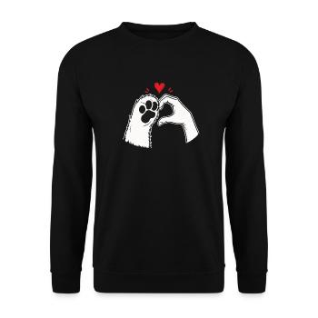 T-shirt Amour de Chat Patte Main Coeur - Sweat-shirt Unisexe - noir - Devant - Alina (178cm) & Michal (187cm)