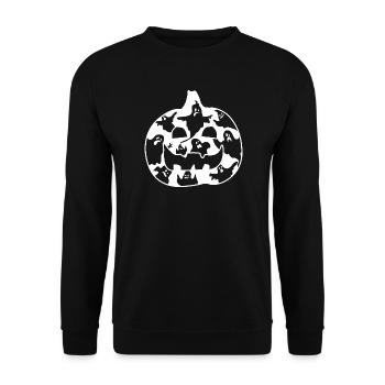Halloween Party Ideas - Funny Halloween Pumpkin Gh - Unisex Pullover - Schwarz - Vorne - Alina (178cm) & Michal (187cm)