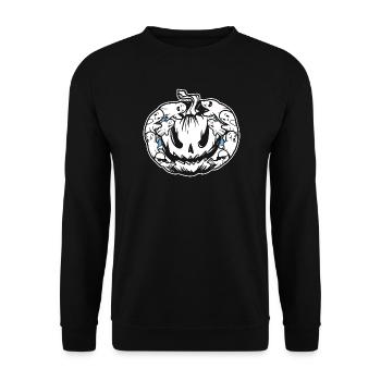 Drôle de citrouille d’Halloween avec de nombreux fantômes - Sweat-shirt Unisexe - noir - Devant - Alina (178cm) & Michal (187cm)