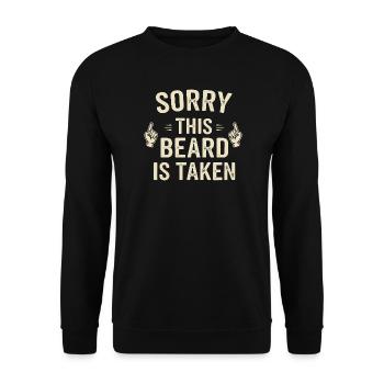 Beard Taken: Bart ist vergeben - Unisex Pullover - Schwarz - Vorne - Alina (178cm) & Michal (187cm)