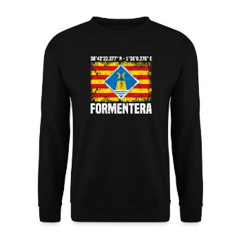 Formentera Koordinaten - Unisex Pullover - Schwarz - Vorne - Alina (178cm) & Michal (187cm)