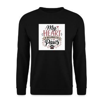 My Heart Belongs to Paws - Unisex Pullover - Schwarz - Vorne - Alina (178cm) & Michal (187cm)
