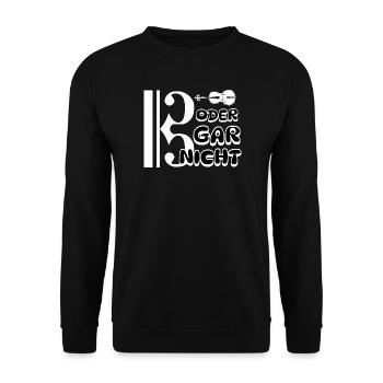 Viola - bass clef or not at all - Unisex Sweatshirt - black - Front - Alina (178cm) & Michal (187cm)
