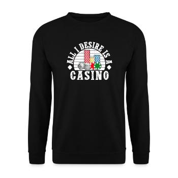 Joueur de casino : tout ce que je désire, c’est un jeu d’argent - Sweat-shirt Unisexe - noir - Devant - Alina (178cm) & Michal (187cm)