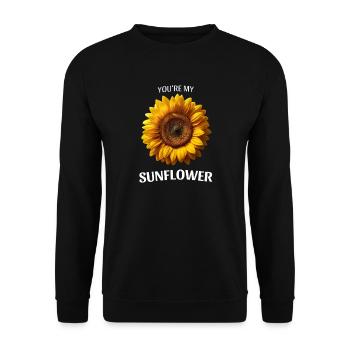 Tu es mon T-shirt Tournesol, cadeau floral - Sweat-shirt Unisexe - noir - Devant - Alina (178cm) & Michal (187cm)