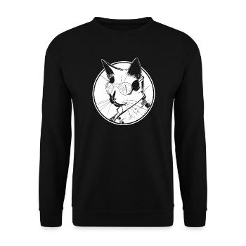 Steampunk chat - Sweat-shirt Unisexe - noir - Devant - Alina (178cm) & Michal (187cm)