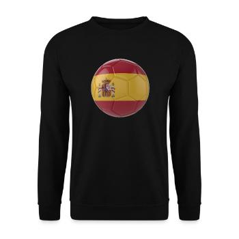 SPANIENS FLAGGE AUF EINEM FUSSBALL - Unisex Pullover - Schwarz - Vorne - Alina (178cm) & Michal (187cm)