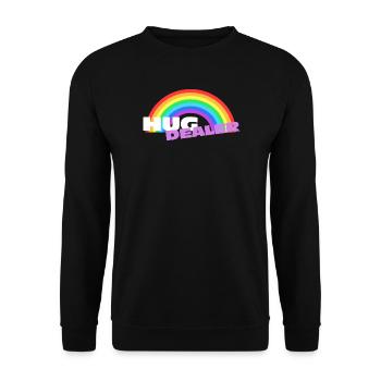 Hug Dealer Stickers: Colorful Rainbow Design - Unisex Sweatshirt - black - Front - Alina (178cm) & Michal (187cm)