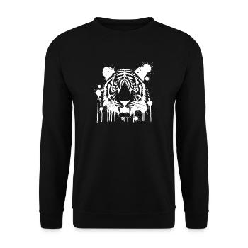 Tigre Splash Blanc - Sweat-shirt Unisexe - noir - Devant - Alina (178cm) & Michal (187cm)