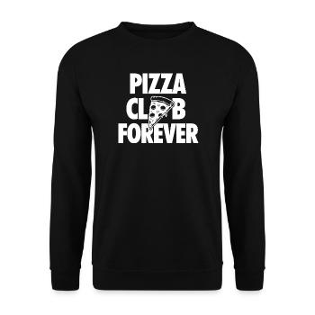 Pizza Club Forever for pizza fans - Unisex Sweatshirt - black - Front - Alina (178cm) & Michal (187cm)