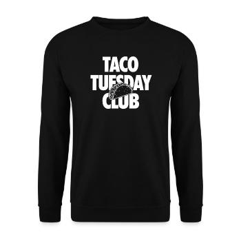 Taco Tuesday Club für Taco-Fans - Unisex Pullover - Schwarz - Vorne - Alina (178cm) & Michal (187cm)
