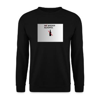 Nie Wieder Alkohol – Alkoholfrei - Unisex Pullover - Schwarz - Vorne - Alina (178cm) & Michal (187cm)