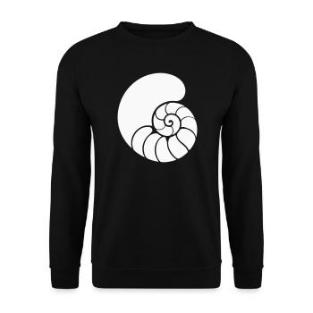 Dessin de coquillage en spirale de mer - Sweat-shirt Unisexe - noir - Devant - Alina (178cm) & Michal (187cm)