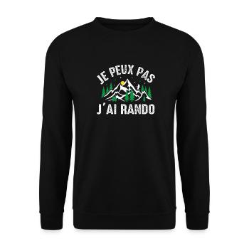 Je Peux Pas J'ai Rando - Sweat-shirt Unisexe - noir - Devant - Alina (178cm) & Michal (187cm)