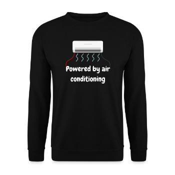 Angetrieben von Klimaanlagen-Grafik-T-Shirt - Unisex Pullover - Schwarz - Vorne - Alina (178cm) & Michal (187cm)