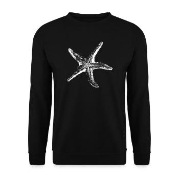 Silhouette d’étoile de mer blanche sur fond noir - Sweat-shirt Unisexe - noir - Devant - Alina (178cm) & Michal (187cm)