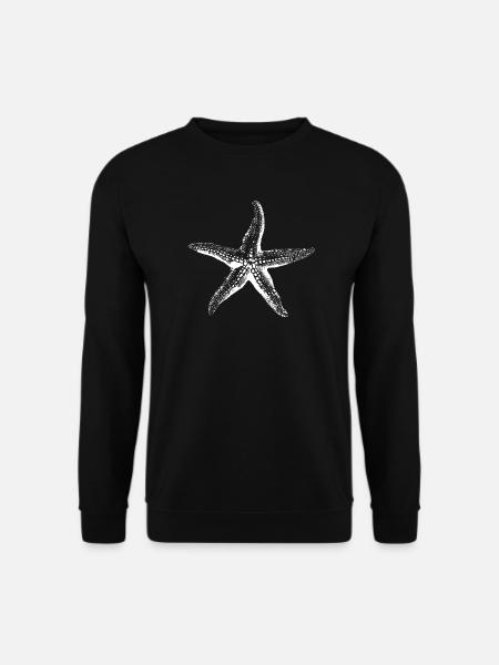 Starfish Silhouette Ink Sketch - Unisex Sweatshirt - black