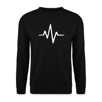 ECG Heartbeat Heart Rate Heart Line Gift - Unisex Sweatshirt - black - Front - Alina (178cm) & Michal (187cm)