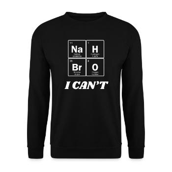 NaHBrO I Can't Chemistry Graphic T-Shirt — Lustig - Unisex Pullover - Schwarz - Vorne - Alina (178cm) & Michal (187cm)
