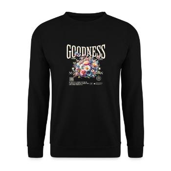 Goodness Floral Bouquet Butterflies - Unisex Sweatshirt - black - Front - Alina (178cm) & Michal (187cm)