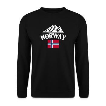 Norway Vacation Norge Fjords Travel Scandinavian - Unisex Pullover - Schwarz - Vorne - Alina (178cm) & Michal (187cm)