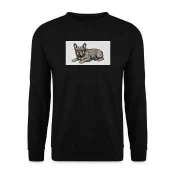 Motif de tatouage de bouledogue orné - Sweat-shirt Unisexe - noir - Devant - Alina (178cm) & Michal (187cm)