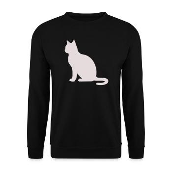 Pastel Cat Silhouette - Unisex Sweatshirt - black - Front - Alina (178cm) & Michal (187cm)