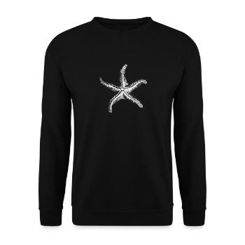 Weißer Seestern Silhouette - Unisex Pullover - Schwarz - Vorne - Alina (178cm) & Michal (187cm)