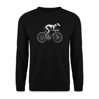 Greyhound Riding Bicycle Funny Sighthound Art - Unisex Sweatshirt - black - Front - Alina (178cm) & Michal (187cm)